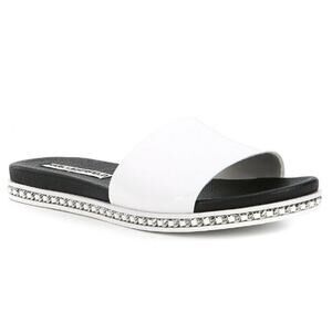 Karl Lagerfeld Paris Billi Chain Detail Slip-On Flat Sandals size 7
